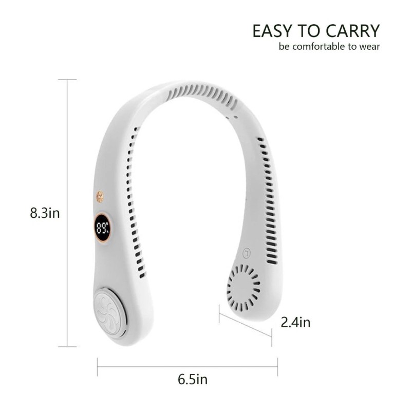 Rezithger Neck Fan Instant cooling device hands-free rechargeable white