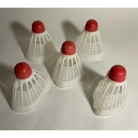 Unbranded 5 Pieces Red Rubber Tip Plastic Badminton Ball Shuttlecocks Sport