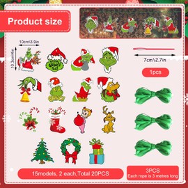 SPHERETRON Grin-ch Christmas Decoration Pack of 32 Grin-ch Decoration Christmas Grin-ch Christmas Baubles Grinch Figure The Grin-ch Christmas Tree Decoration for Tree Holiday Atmosphere, Decorations