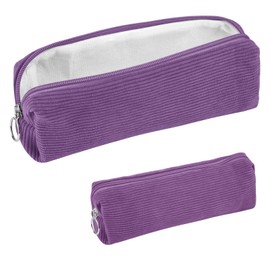 Hopton Pencil Case Corduroy Fabric, Aesthetic, Practical Pencil Case, Fashionable Pencil Case for Boys and Girls, Portable School Pencil Case for Teenagers, School, Office, purple