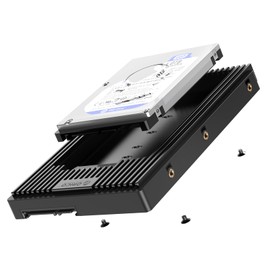 ORICO 2.5 3.5 Converter Mounter, 2.5" HDD/SSD to 3.5" Size Conversion Bracket with Built-in SATA Interface Hard Drive Case with Screws, Easy Installation, Black D2SS