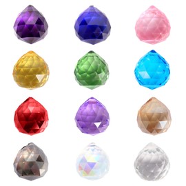 Crystal Sun Catcher, Pack of 12, 30 mm, Crystal Ball Prisms, Crystal Glass Ball Prism, Crystal Window Rainbow Decoration, Crystals Decorative Pendant for Windows, Feng Shui