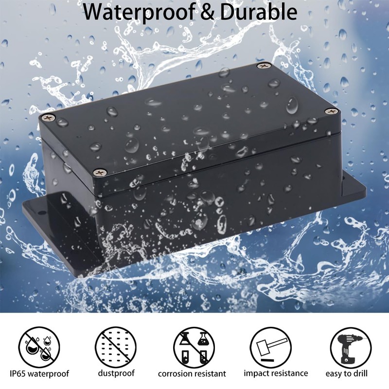 Otdorpatio Junction Box IP65 Waterproof ABS Plastic Electrical Project Case