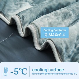 Cushious Cooling Comforter Queen Size, Cooling Blankets for Hot Sleepers and Night Sweats, Q-Max 0.4 Summer Soft Breathable Cooling Comforter Bedding for Sofa, Bed, Camping, Office