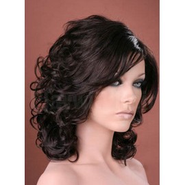 Forever Young UK Ladies Medium Style Tousled Full Curls Dark Brown Fashion Wig