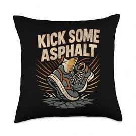 Running Runner Half Marathon Zombie Zombies Hate Fast Food Throw Pillow