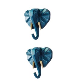 ABOOFAN 2pcs Elephant Head Hook Jewelry Key Scarf Bag Adhesive Wall Hooks Elephant Hooks Home Décor Animal Hooks Wall Storage Hangers Jewelry Hanger Coat Deer Cat Resin Key Holder Clothing