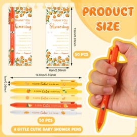 50 Sets Baby Shower Favors Gifts for Guests Include 50 A Little Cutie is on the Way Ballpoint Pens 50 Thank You Greeting Cards 50 Organza Bags Baby Shower Party Favors Gender Reveal Souvenirs Prizes