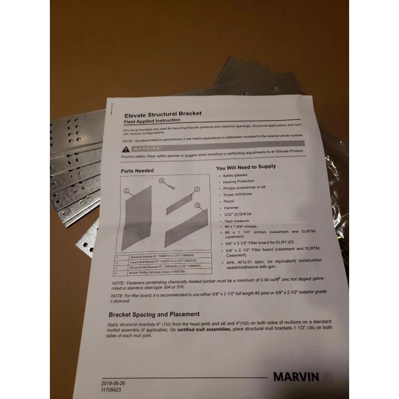 Marvin Structural Bracket For Windows And Doors Installation Set