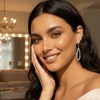 Silver Plated Teardrop Dangle Earrings for Women - Cubic Zirconia