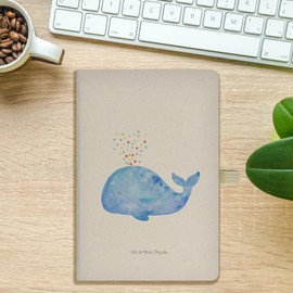 Mr. & Mrs. Panda DIN A5 Cotton Whale Confetti Notebook, Gift, Address Book, Notes, Entry Book, Sketchbook, Notepad, Holiday, Diary