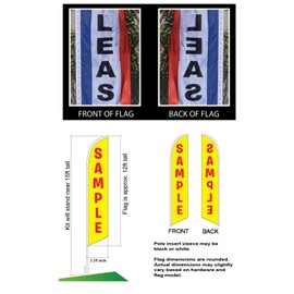 Check Cashing Advertising Feather Banner Swooper Flag Sign with Flag Pole Kit and Ground Stake, Green