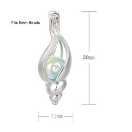 10pcs Silver Conch Pearl Cage Beads Cage Locket Pendant Jewelry Making-for Oyster Pearls, Essential Oil Diffuser, Fun Gifts (Conch)