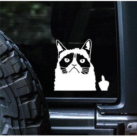 Sunset Graphics & Decals Grumpy Cat Decal Vinyl Car Sticker | Cars Trucks Vans Walls Laptop | White | 5.5 inches | SGD000271
