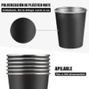 Vasos de Acero Inoxidable 500ml 6PCS, Taza Termica FríoCaliente Negro