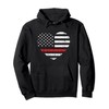 Thin Red Line Firefighter Support Heart Flag Hoodie