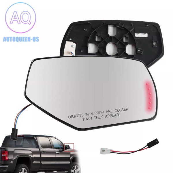AUTOKING-US Right Passenger Side Power Heated Mirror Glass with Signal