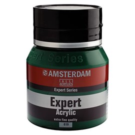 Amsterdam Expert Series Acrylic Paint - 400ml Permanent Dark Green 619 - Semi-opaque Artistic Quality, Light Resistant, Large Body for Rich Texture