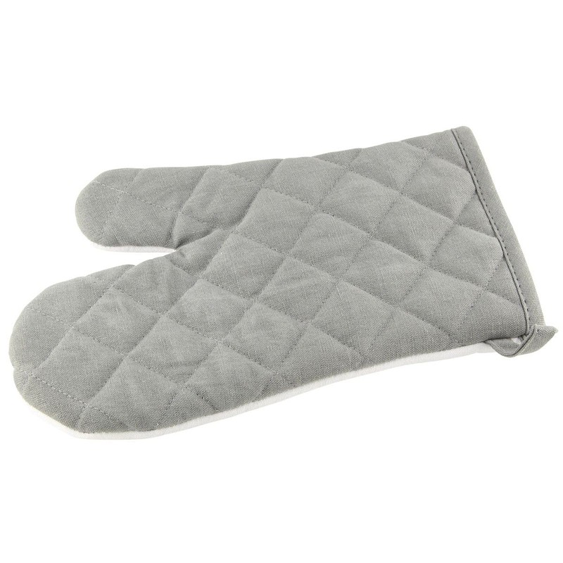 FACKELMANN 14298 - Guanto da forno, in cotone, colore: Bianco/Grigio