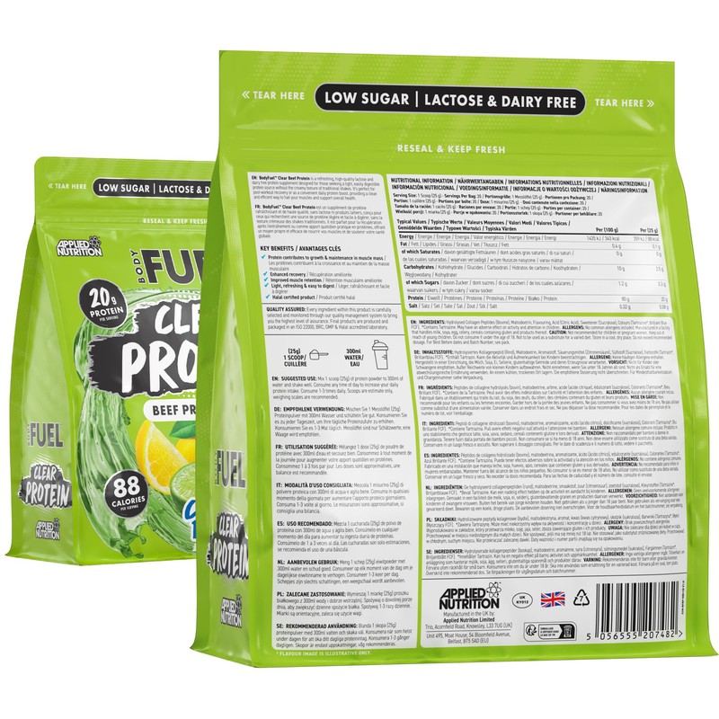 BodyFuel Clear Protein - Beef Protein Isolate - Clear &