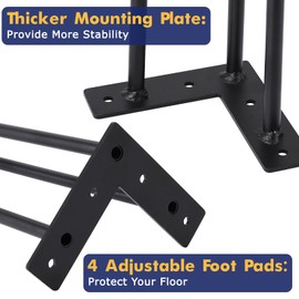 GarveeTech Hairpin Furniture Legs - 20" Metal Table Legs, Rubber Floor Protectors, for Nightstand, Coffee Table, Desk Black, 4PCS Set