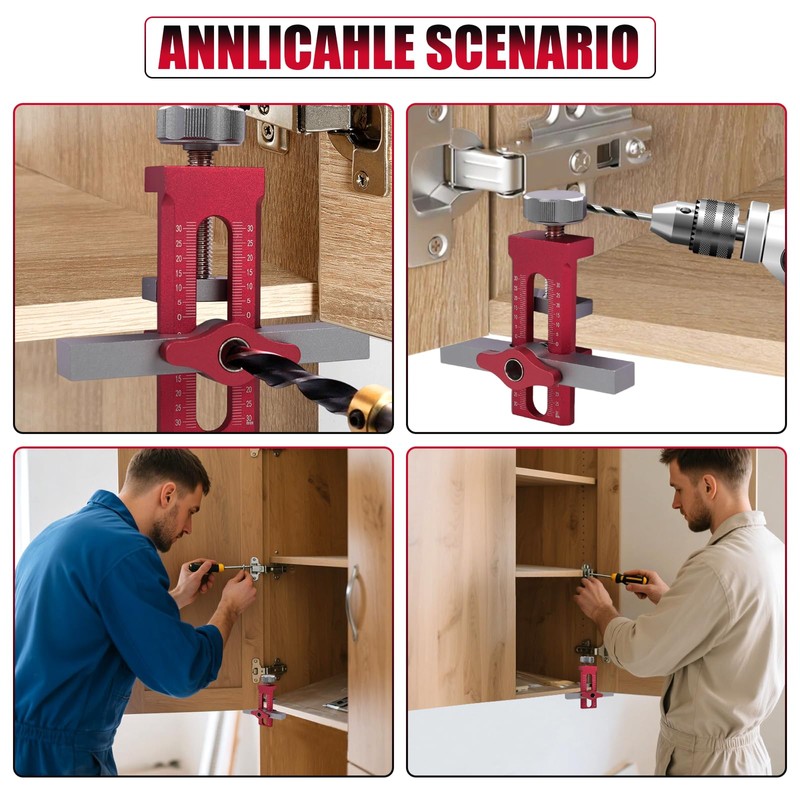 Cabinet Door Mounting Jig 2-in-1 Mounting Tool with Quick Edge