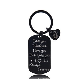 Boyfriend Girlfriend Valentines Day Gifts for Wife Husband I Love You Gifts for Her Husband Birthday Gift for Fiance Fiancee Romantic Keychain Gifts for Bride Groom Valentines Gifts for Mr Mrs