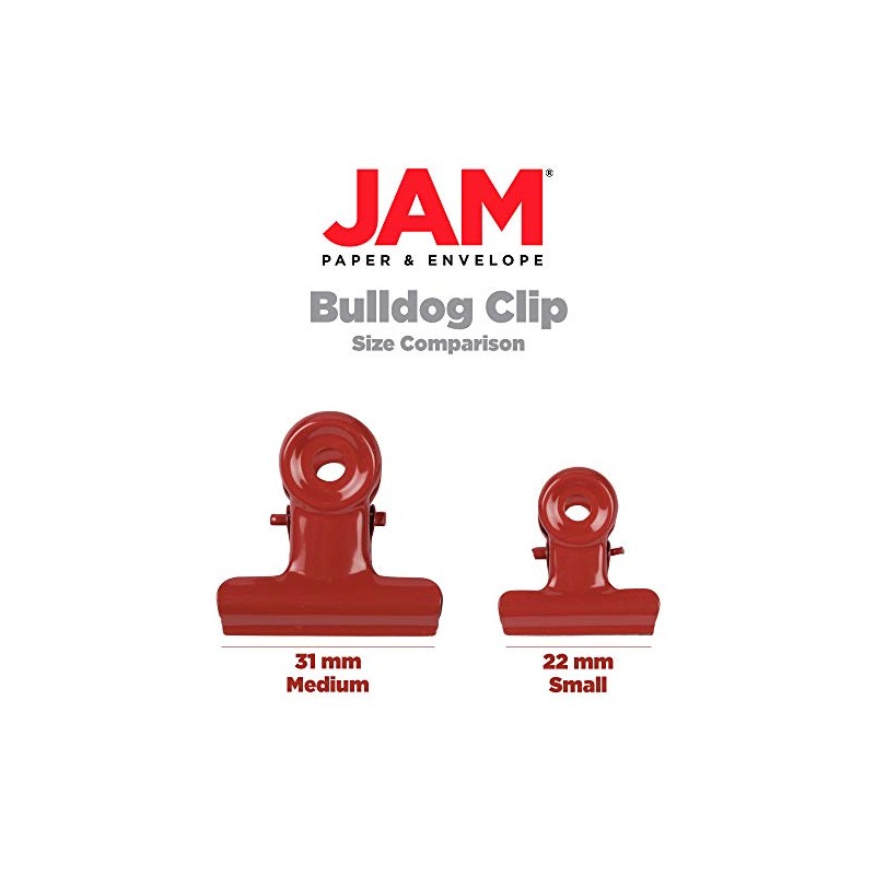 JAM Paper - Clips de bulldog, Rojo, Small (22mm)