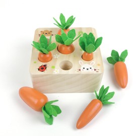 Montessori Toys for 1 2 3 Year Old Toddlers,Carrot Harvest Game Toy For 1 2 3 Year Boys And Girls, Babies 1st Birthday Gifts