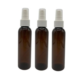 Natural Farms - Botellas ámbar Cosmo sin BPA de 4 onzas, paquete de 3 recipientes vacíos recargables - Productos de limpieza de aceites esenciales - Aromaterapia | Pulverizadores blancos de niebla fina - Fabricado en los Estados Unidos