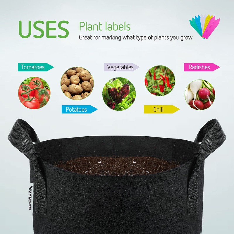 VIVOSUN 10-Pack 20 Gallon Grow Bags, Reinforced Planter Fabric Pots