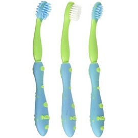 Nuby 754-100 Juego de 3 Cepillos de Dientes Entrenadores, Azul