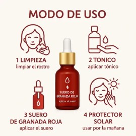 Sérum Facial RM Beauty Granada Roja Ácido Hialurónico 15ml Hidratante Antiacné