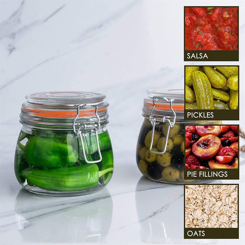 Hovico 25 oz Glass Jars With Airtight Lids And Leak
