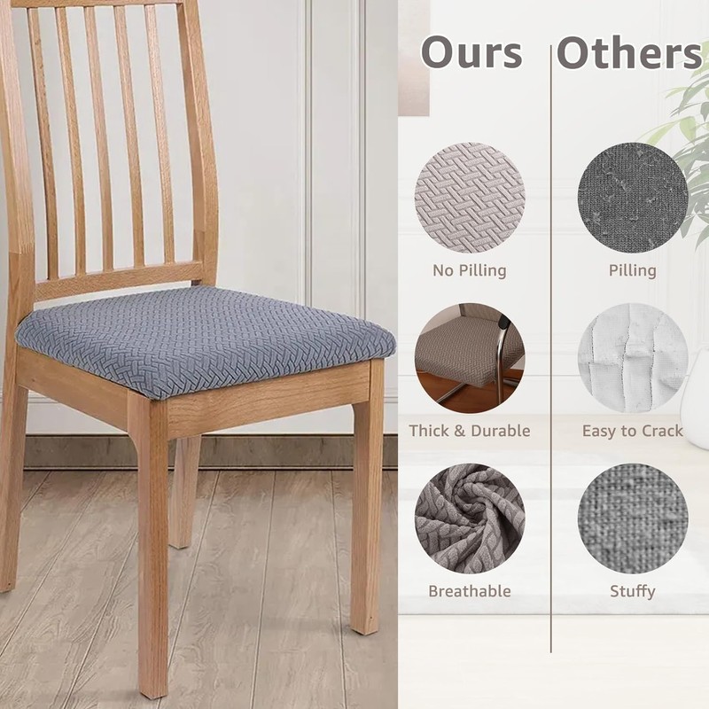 LOPYXBR Dining Chair Seat Covers Set of 6 Jacquard Dining