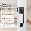 Leydebong Black Front Door Handle Set with Reversible Lever -