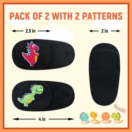 Astropic 2Pcs Eye Patches for Kids | Boys Dinosaur Eye Patch for Glasses | Medical Eye Patches for Children with Lazy Eye | Amblyopia Eye Patch for Toddlers (Left Eye)