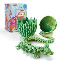 Dak Haan 3D Printed Dragon,Dragon Eggs with Dragon Inside,Dragon Egg Toy,12'' Full Articulated Crystal 3D Dragon for St. Patrick's Dayand Easter Egg Gifts