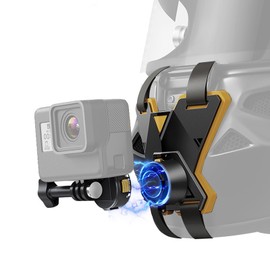 Yoxovo Motorcycle Helmet Chin Mount Magnetic Quick Mount for Hero 13 12 11 10 9 8 7 Max, Insta 360 X5 X4, DJI OSMO Action 5 Pro 4/3, AKASO Strap Attachment, Switchable Vertical Mount