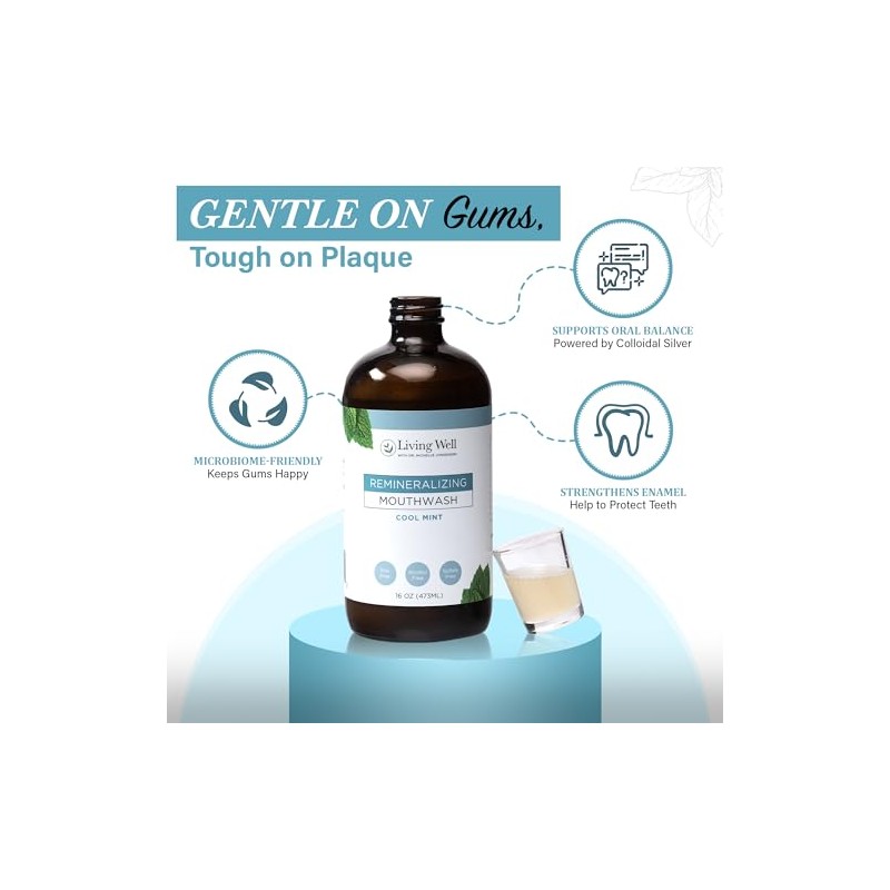 Living Well with Dr. Michelle Cool Mint Remineralizing Mouthwash |