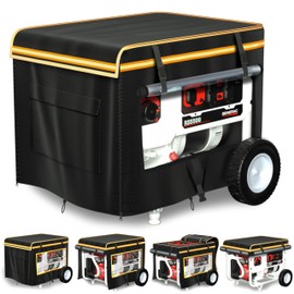 Generator Covers While Running Waterproof, 32"L x 24"W x 24"H Heavy Duty Generator Covers for Outside, Compatible with 5000W-10000W Generator, Overall Protection for Generator, Black