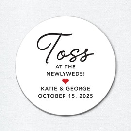 Toss at the Newlyweds Stickers, Wedding Favor Labels, Custom Petal Toss or Confetti Toss, Reception Send Off, Port of Reverie Company