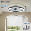 VOLISUN VOLISUN Low Profile Ceiling Fans with Light and Remote,19.7in