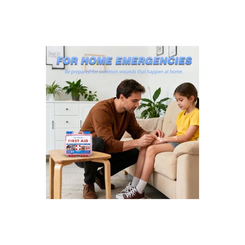 150-Piece Mini First Aid Kit for Home, Travel, and Outdoor