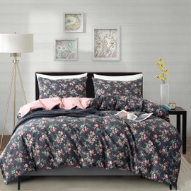 Jane yre King Duvet Cover Set Floral Soft Cotton 3 Pieces Bedding Set Garden Vintage Style Floral King Duvet Cover with Zipper Closure Luxury Soft Breathable Comfy (Floral, King), Pattern0502