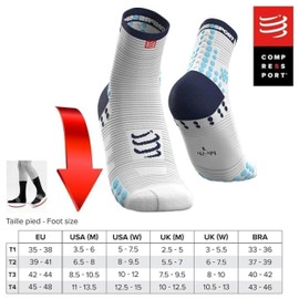 Compressport Men and Women High Cut V3.0 Racing Running Socks Pack of 1 White/Blue 10-13
