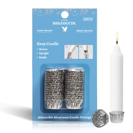 Candle Fittings Disposable Aluminum Foil Candle Holder Cups for Taper Candles, 30 Pieces Aluminum Liners Inserts for Menorah Cups