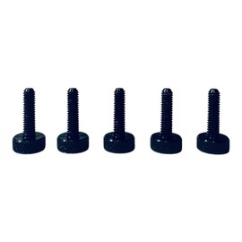 PrecisionGeek M5 x 15mm Flat Knurled Thumb Screws (Set of 5) - Black Anodised Aluminium