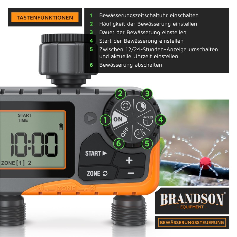 Brandson - Digital Irrigation Computer with Display - 2 Output