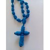 Nylon Rosary Knotted cord Blue